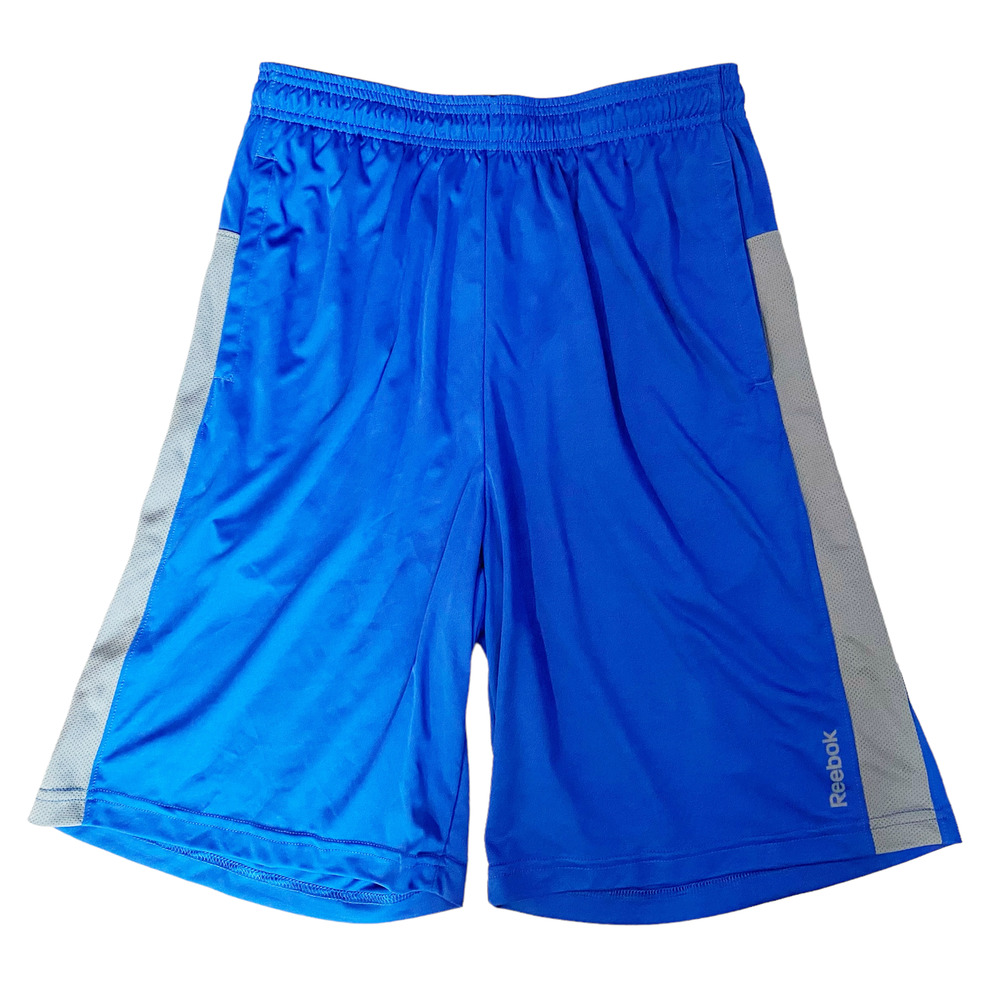 Reebok Play Dry Blue Elastic Waist Athletic Shorts Mens Size M